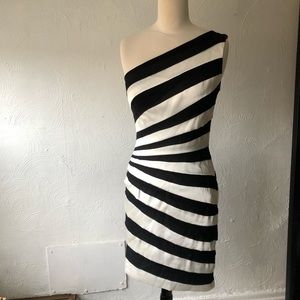 Tadashi Shoji Pleated One Shoulder Dress